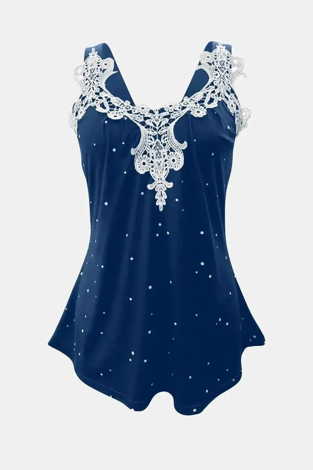 Lace Detail V-Neck Wide Strap Cami - Bad Moms Club