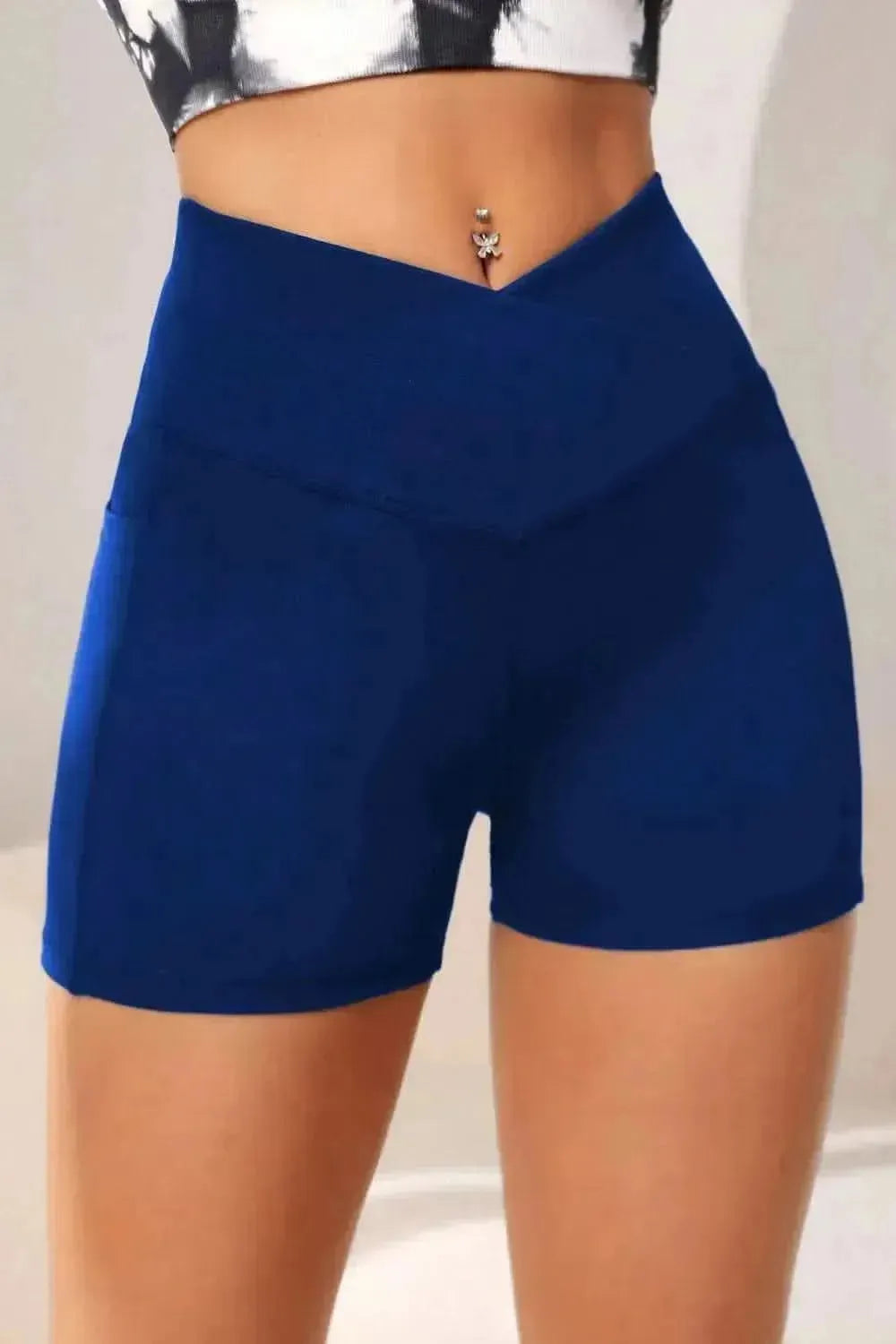 Wide Waistband Active Shorts with Pocket - Bad Moms Club