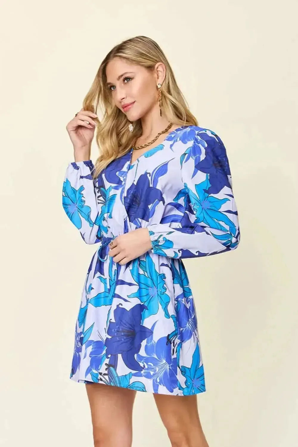Double Take Full Size Floral Long Sleeve Romper with Pockets - Bad Moms Club