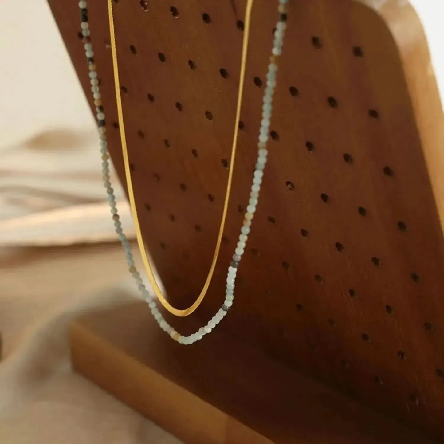Beaded Titanium Steel Double-Layered Necklace - Bad Moms Club