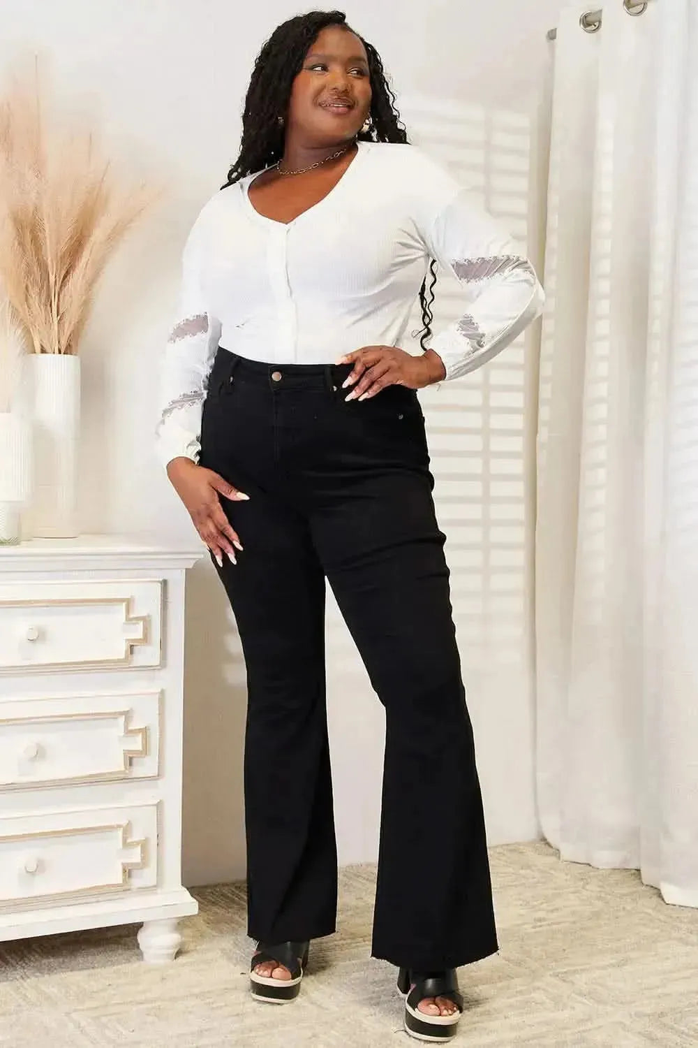 Double Take V-Neck Dropped Shoulder Blouse - Bad Moms Club