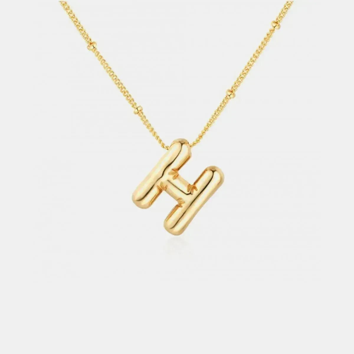 Gold-Plated Bubble Initial Necklace - Bad Moms Club