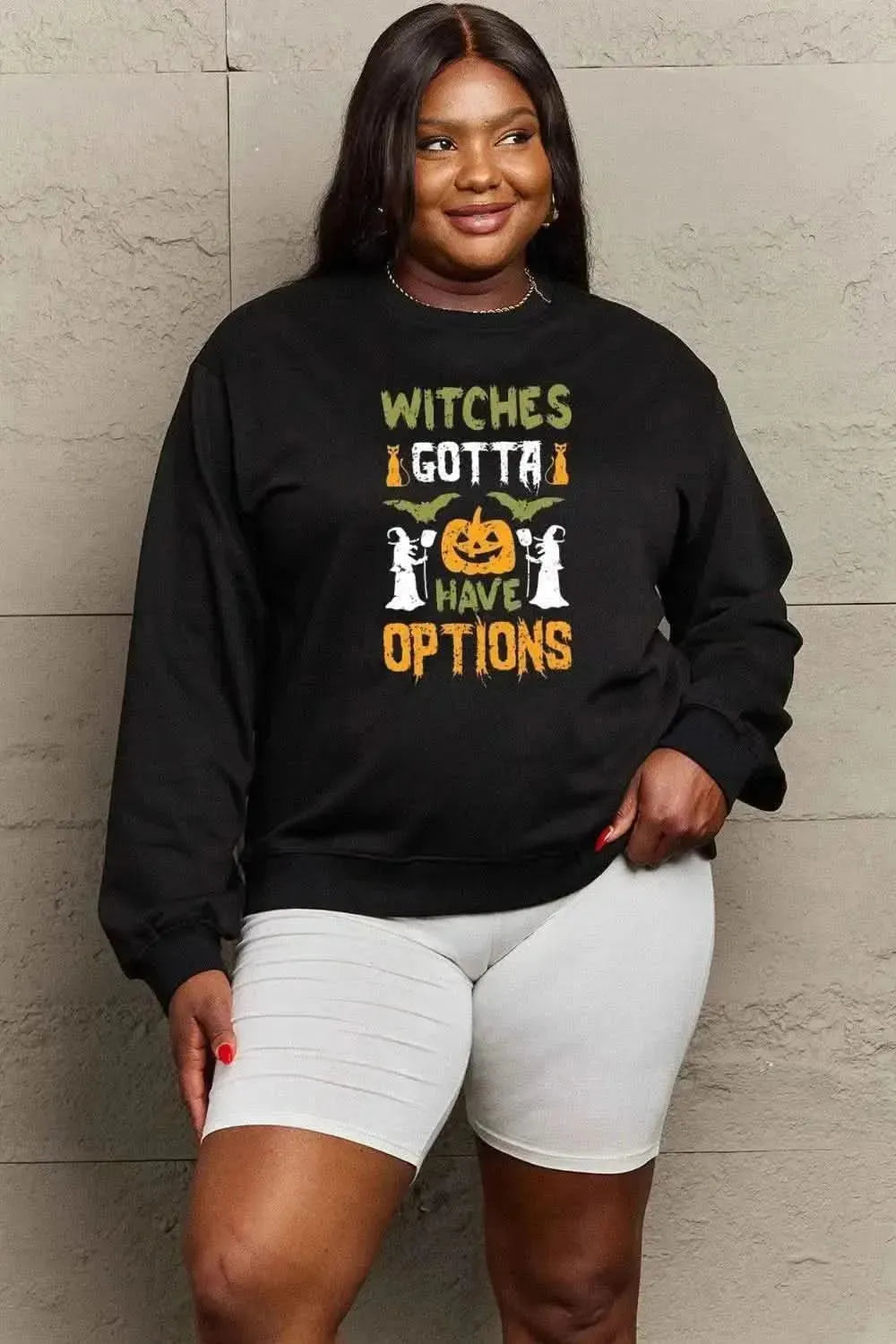 Simply Love Full Size Graphic Drop Shoulder Sweatshirt - Bad Moms Club