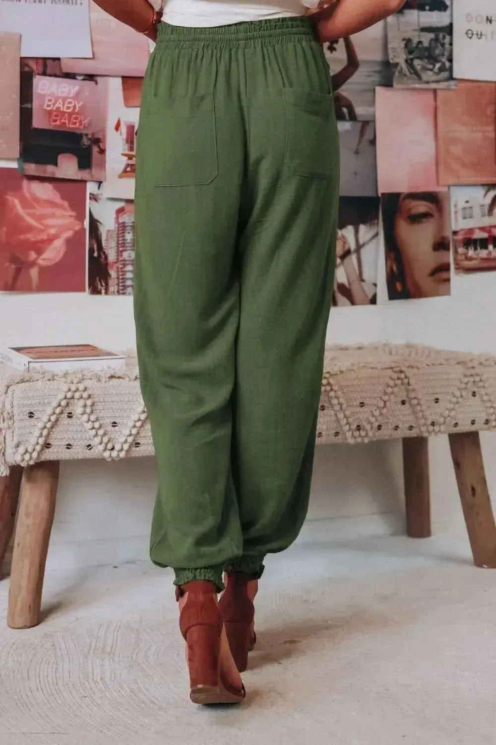 Tied Long Joggers with Pockets - Bad Moms Club