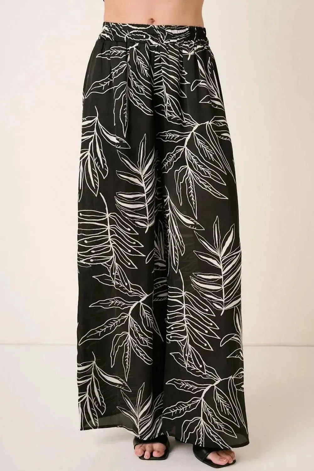 Mittoshop Printed Wide Leg Pants - Bad Moms Club