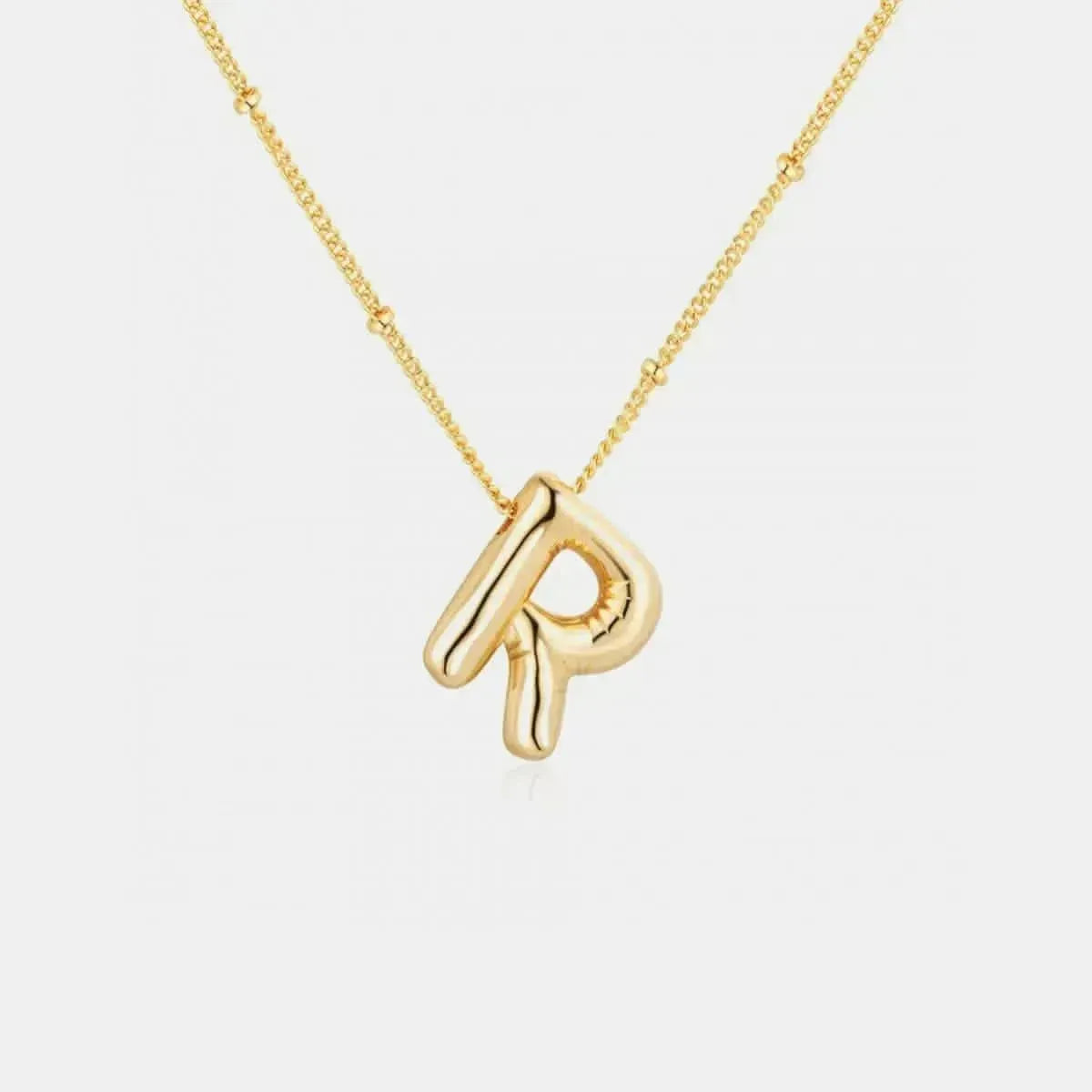 Gold-Plated Bubble Initial Necklace - Bad Moms Club