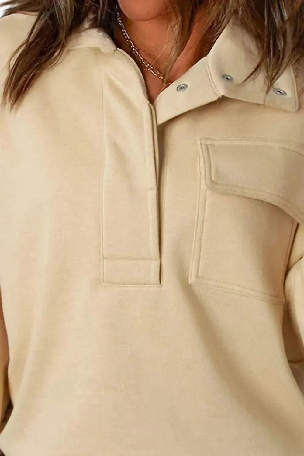 Half Snap Long Sleeve Sweatshirt - Bad Moms Club