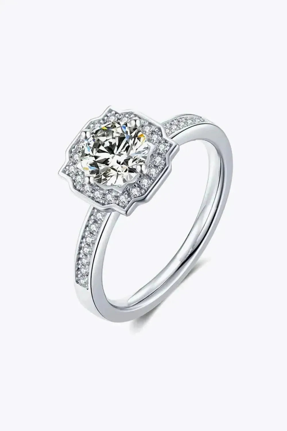 1 Carat Moissanite Platinum-Plated Ring - Bad Moms Club