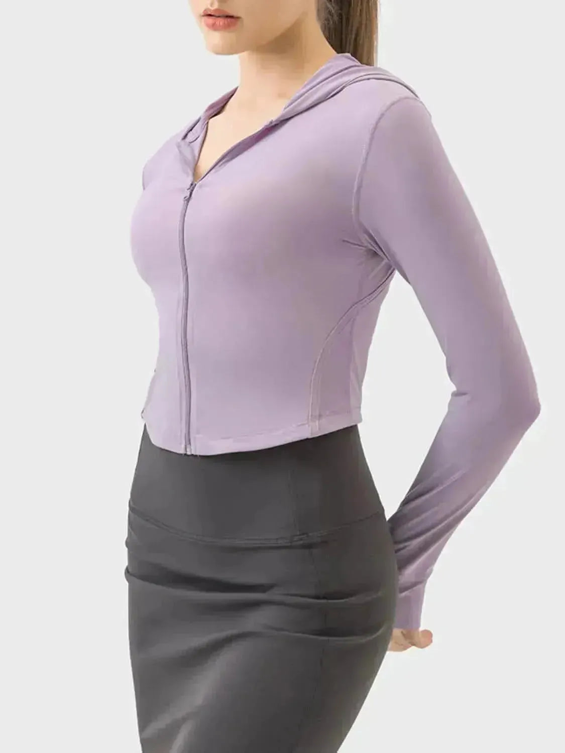 Zip Up Hooded Long Sleeve Active Outerwear - Bad Moms Club