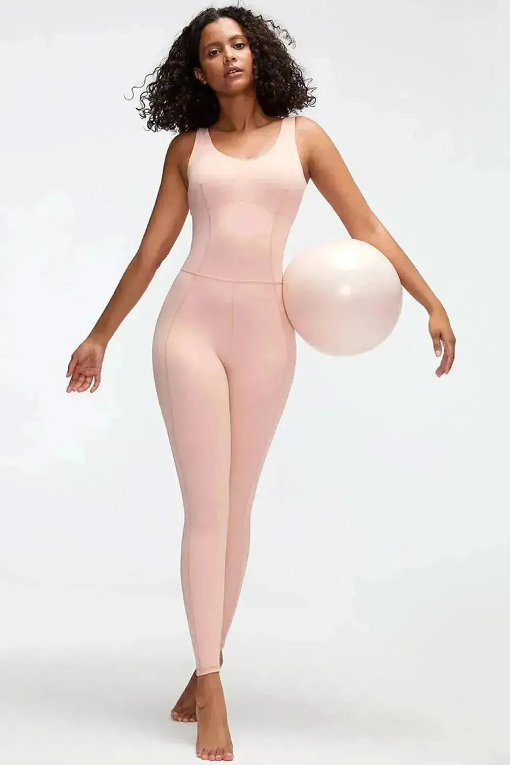 Crisscross Wide Strap Active Jumpsuit - Bad Moms Club