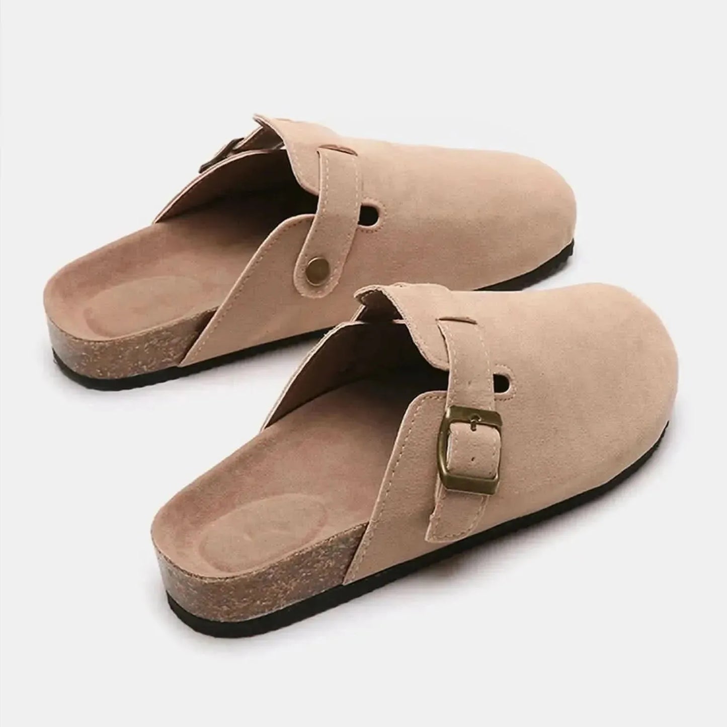Suede Closed Toe Buckle Slide - Bad Moms Club