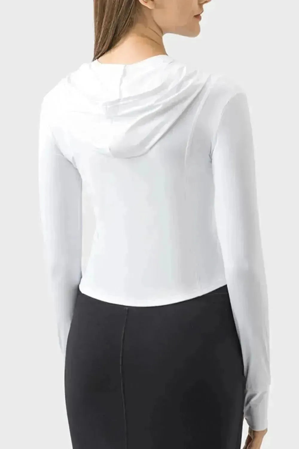 Pocketed Zip Up Hooded Long Sleeve Active Outerwear - Bad Moms Club