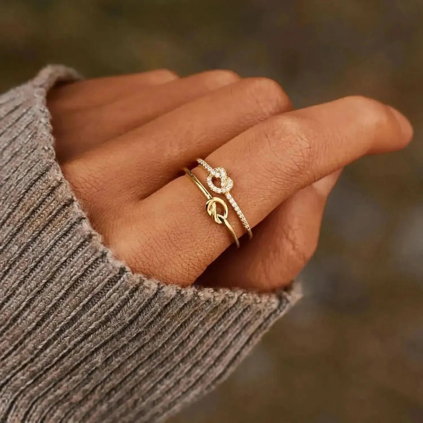 925 Sterling Silver Double-Layered Knot Ring - Bad Moms Club
