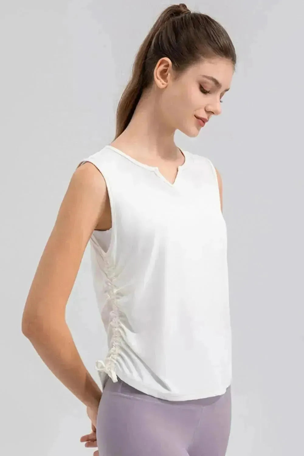 Notched Wide Strap Active Tank - Bad Moms Club