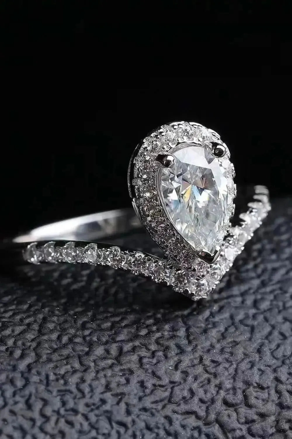 2 Carat Moissanite Teardrop Ring - Bad Moms Club