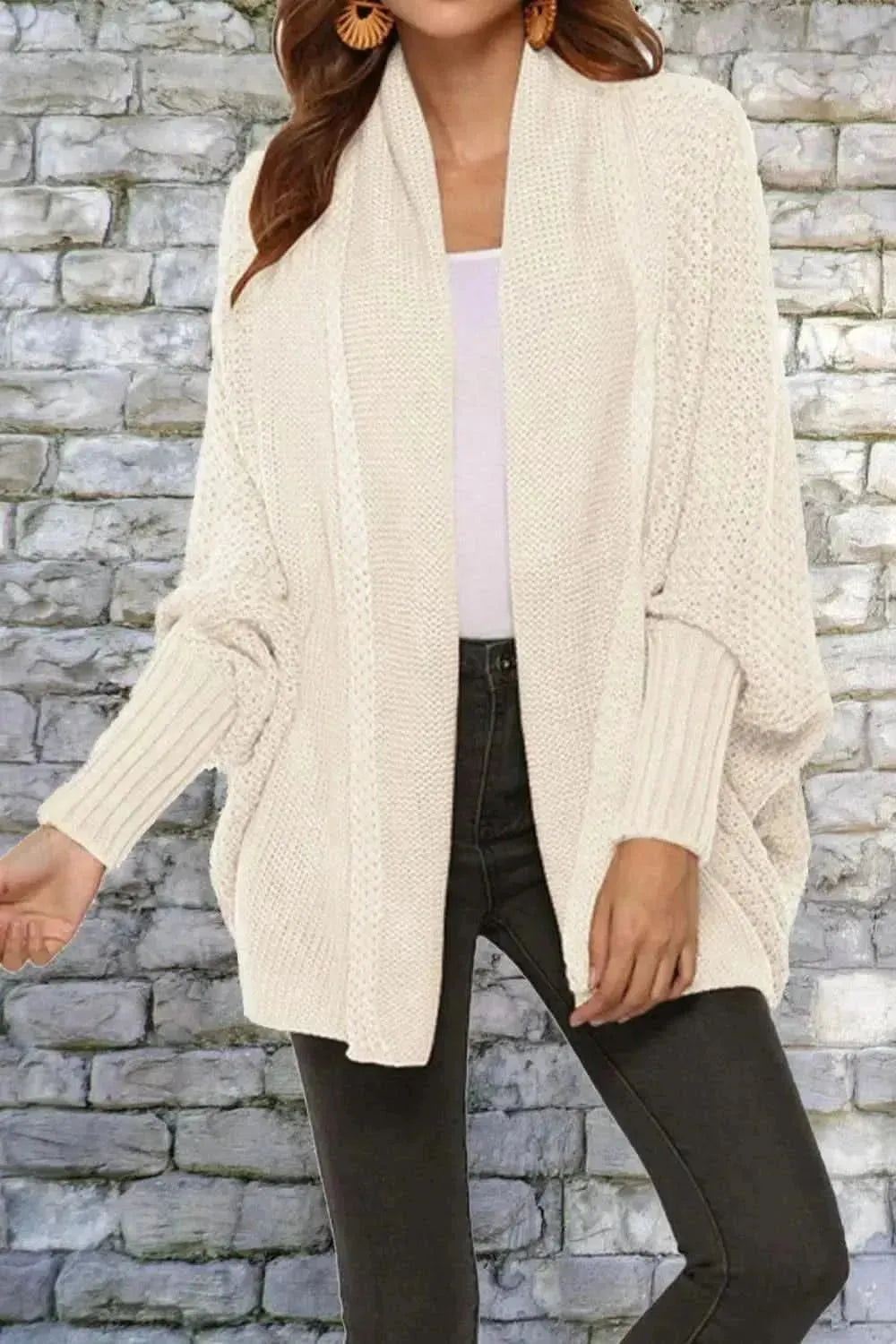 Open Front Dolman Sleeve Longline Cardigan - Bad Moms Club