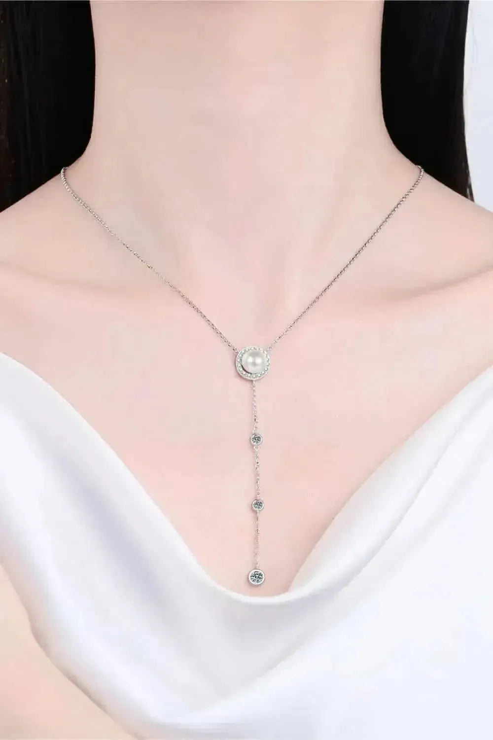 Moissanite Rhodium-Plated Necklace - Bad Moms Club