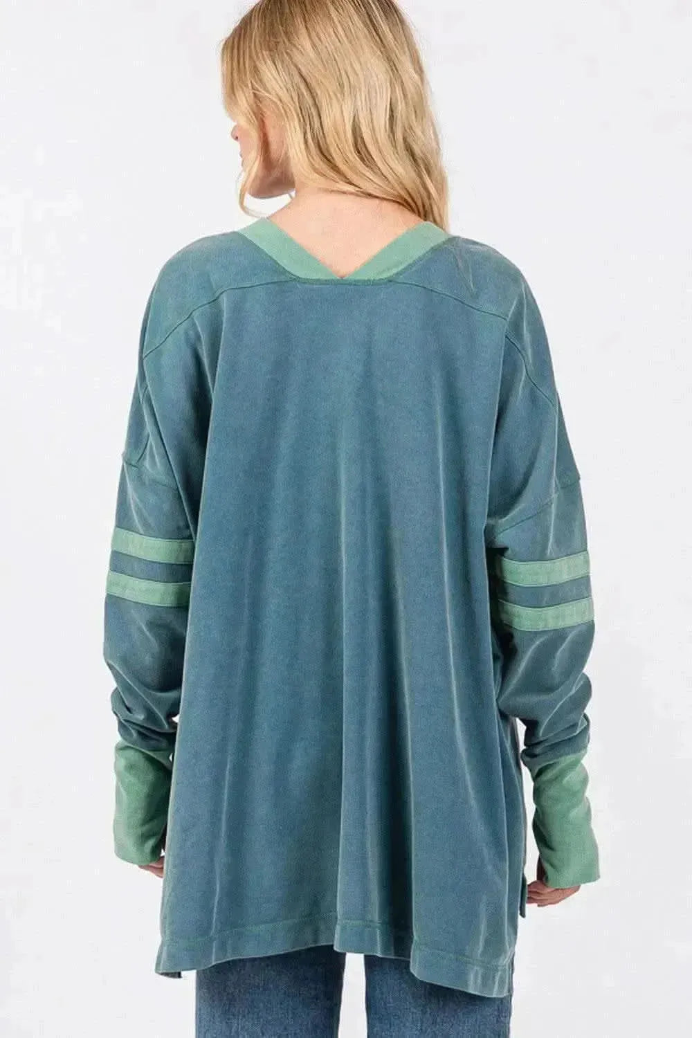 SAGE + FIG Mineral Wash Side Slit Contrast Top - Bad Moms Club