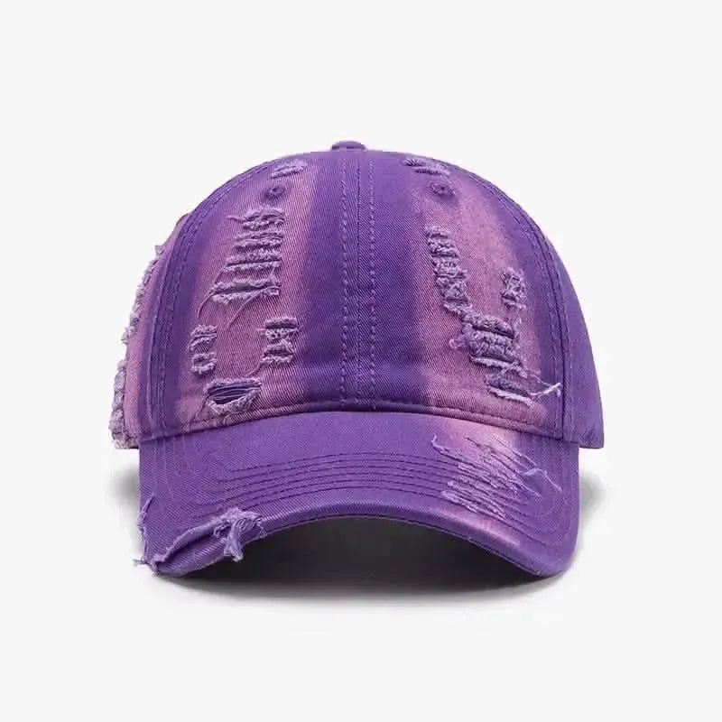 Distressed Adjustable Cotton Baseball Cap - Bad Moms Club