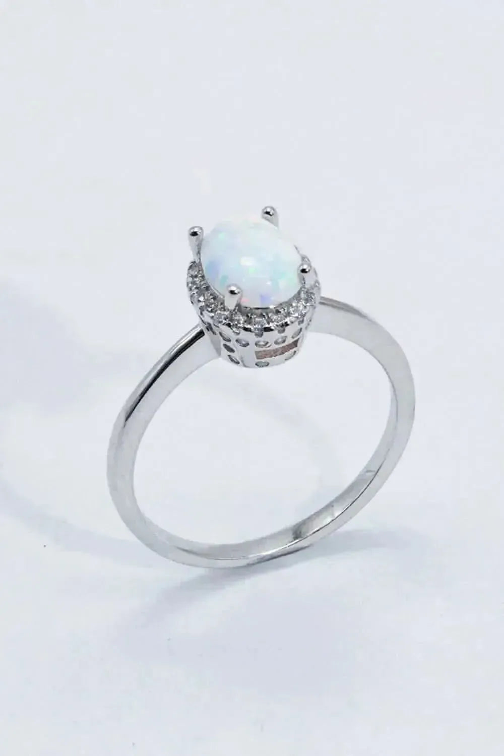 925 Sterling Silver 4-Prong Opal Ring - Bad Moms Club