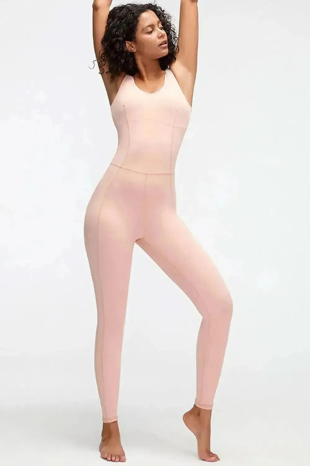 Crisscross Wide Strap Active Jumpsuit - Bad Moms Club