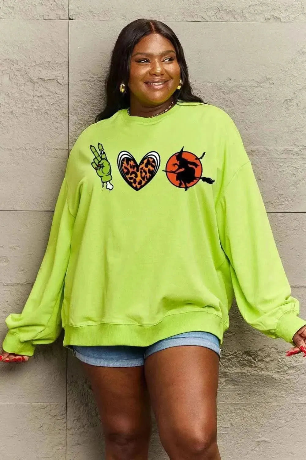 Simply Love Full Size Drop Shoulder Graphic Sweatshirt - Bad Moms Club