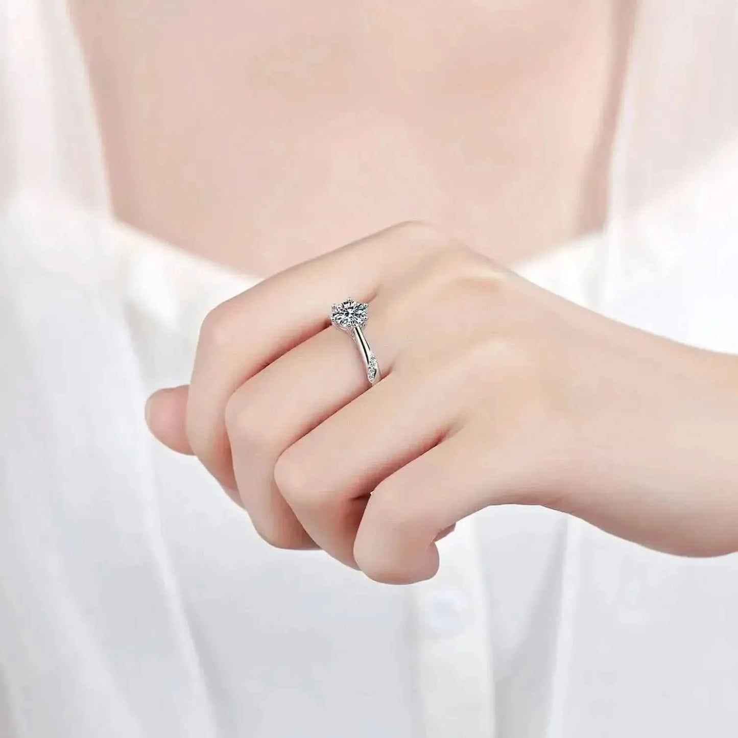 1 Carat Moissanite 925 Sterling Silver Ring - Bad Moms Club