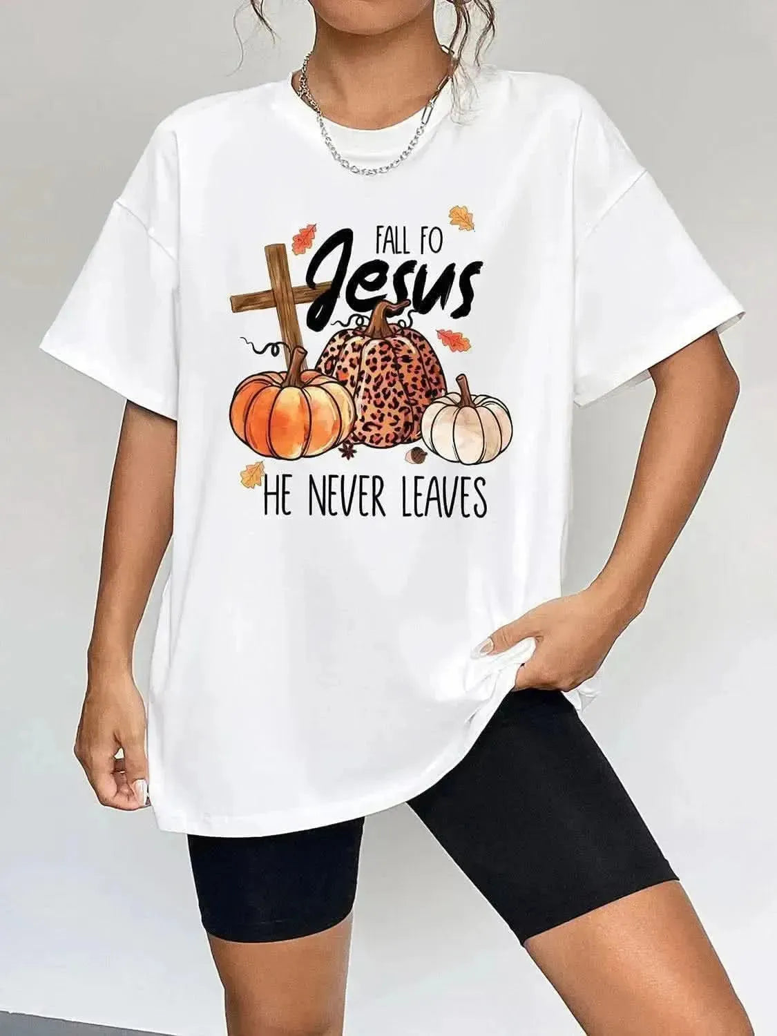 Round Neck Short Sleeve Fall Season Graphic T-Shirt - Bad Moms Club