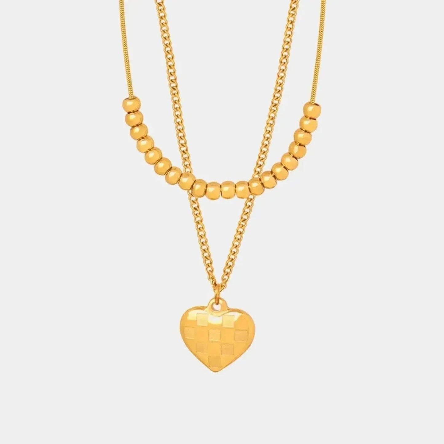Heart Pendant Double-Lrayed Necklace - Bad Moms Club