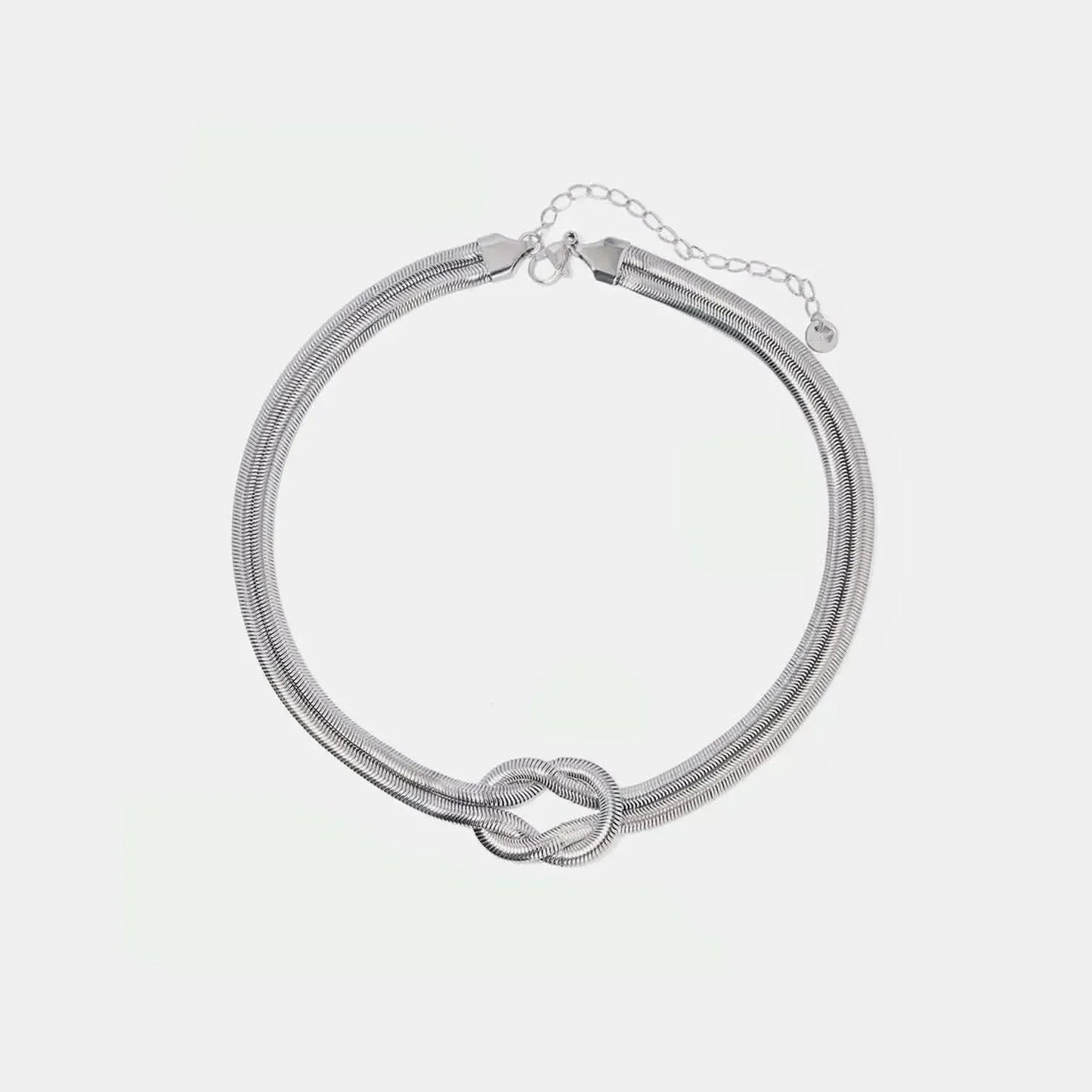 Double Layered Knot Herringbone Choker Necklace - Bad Moms Club