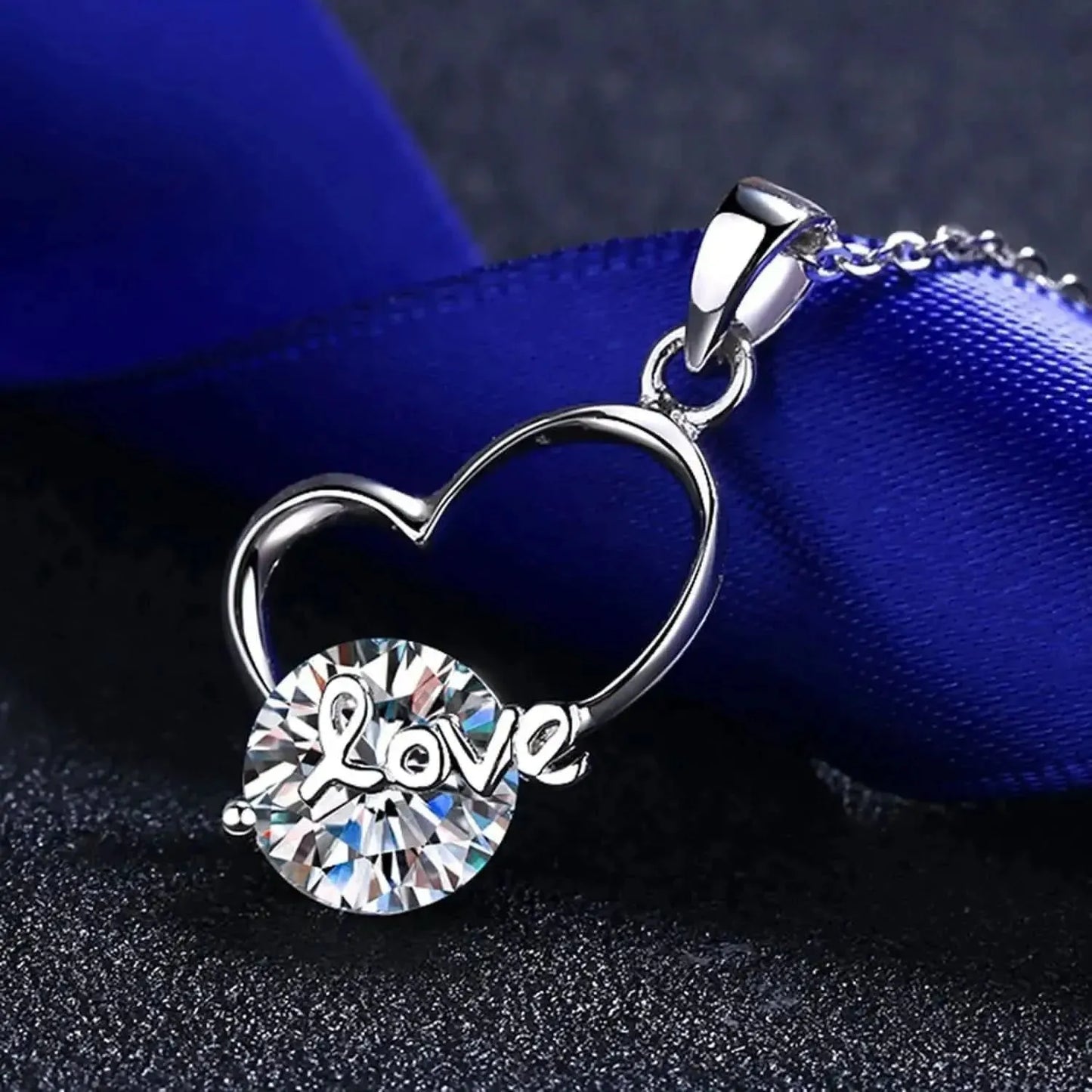 2 Carat Moissanite Heart 925 Sterling Silver Necklace - Bad Moms Club