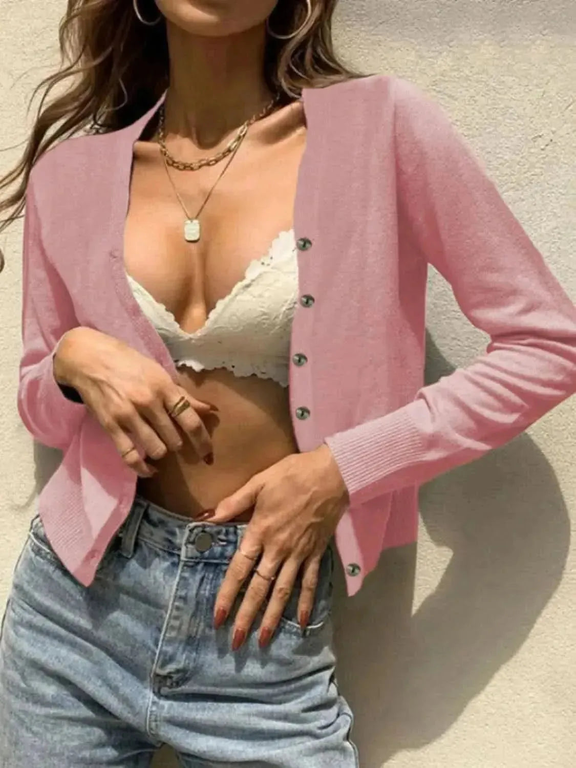 Button Up Long Sleeve Cardigan - Bad Moms Club