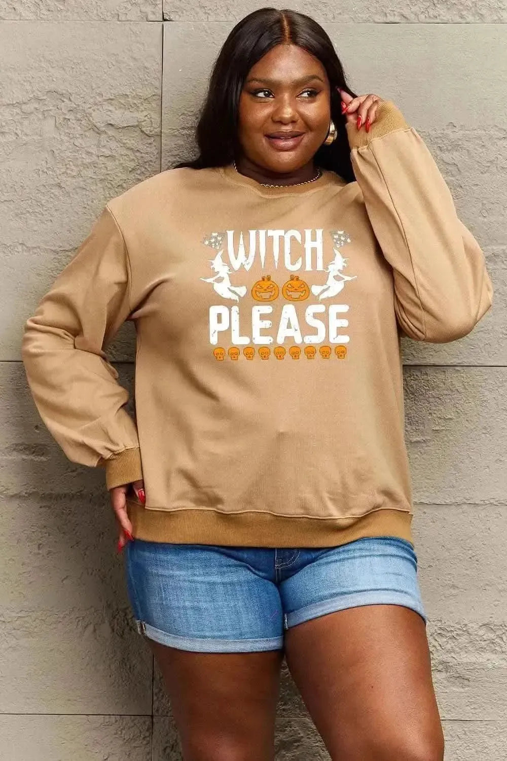 Simply Love Full Size WITCH PLEASE Graphic Sweatshirt - Bad Moms Club