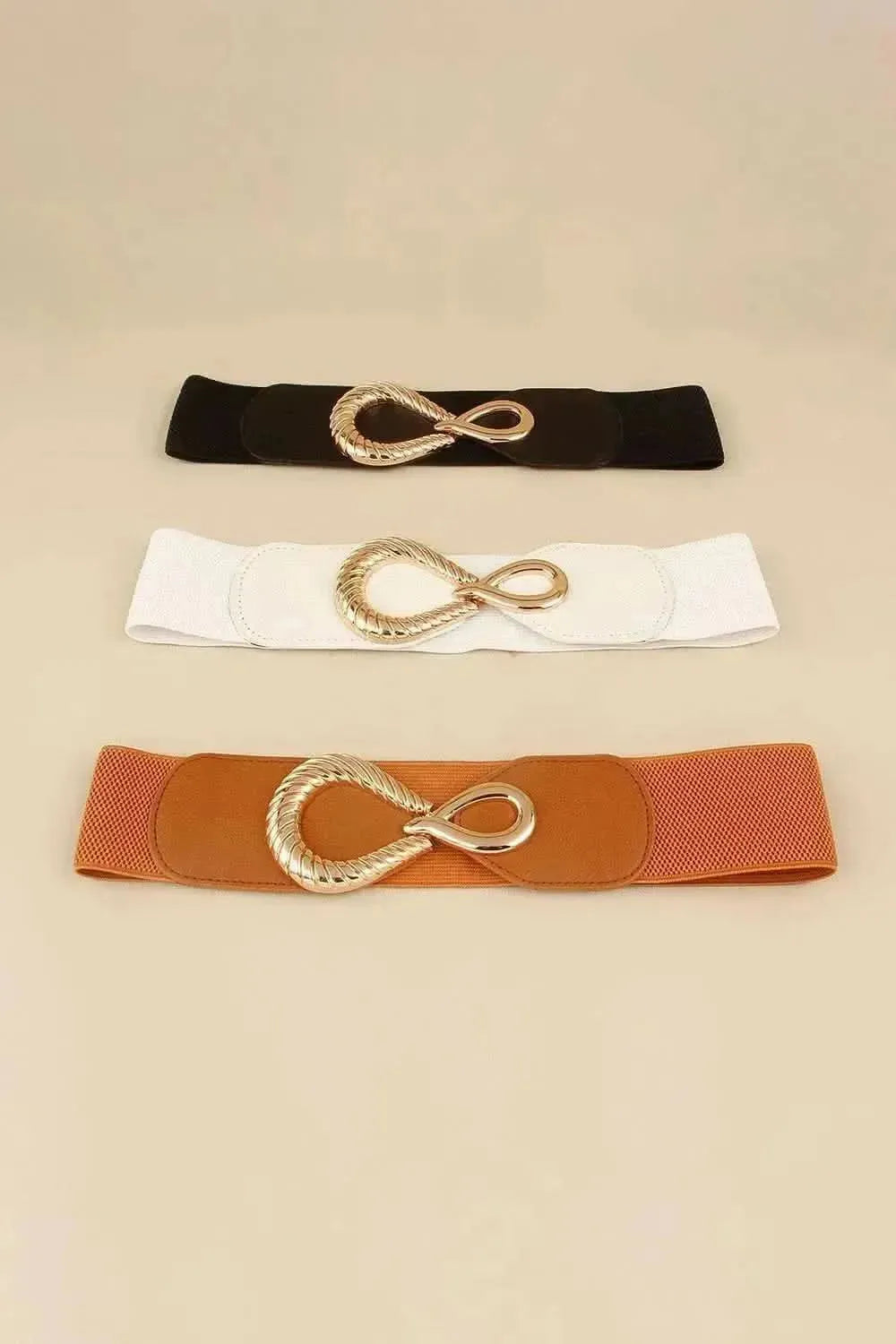Ribbed Alloy Buckle Elastic Belt - Bad Moms Club