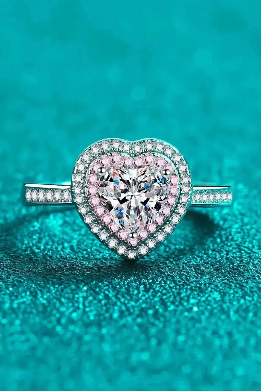 1 Carat Moissanite Heart 925 Sterling Silver Ring - Bad Moms Club