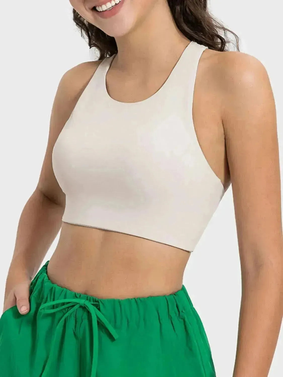 Cutout Round Neck Active Tank - Bad Moms Club