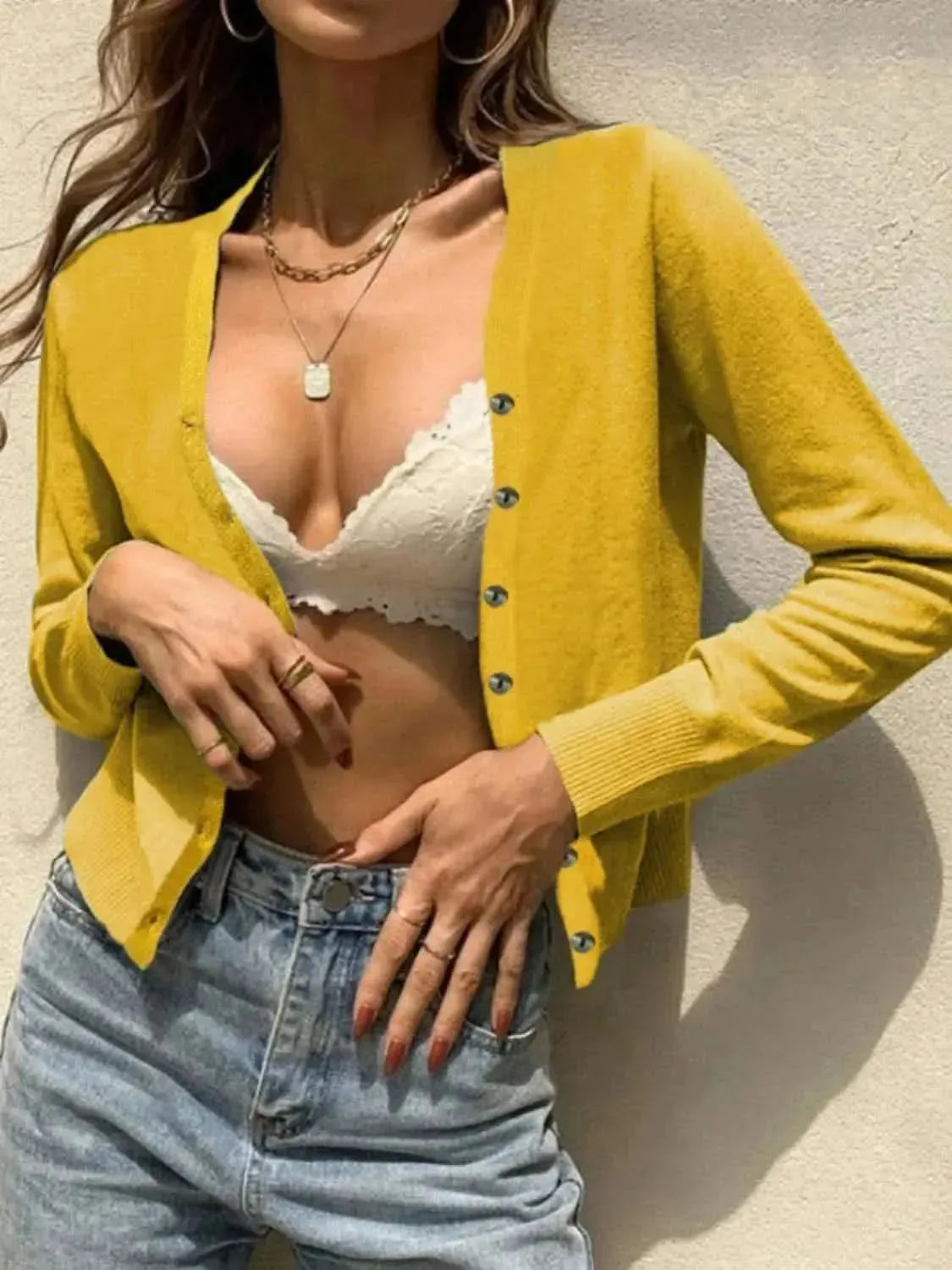 Button Up Long Sleeve Cardigan - Bad Moms Club