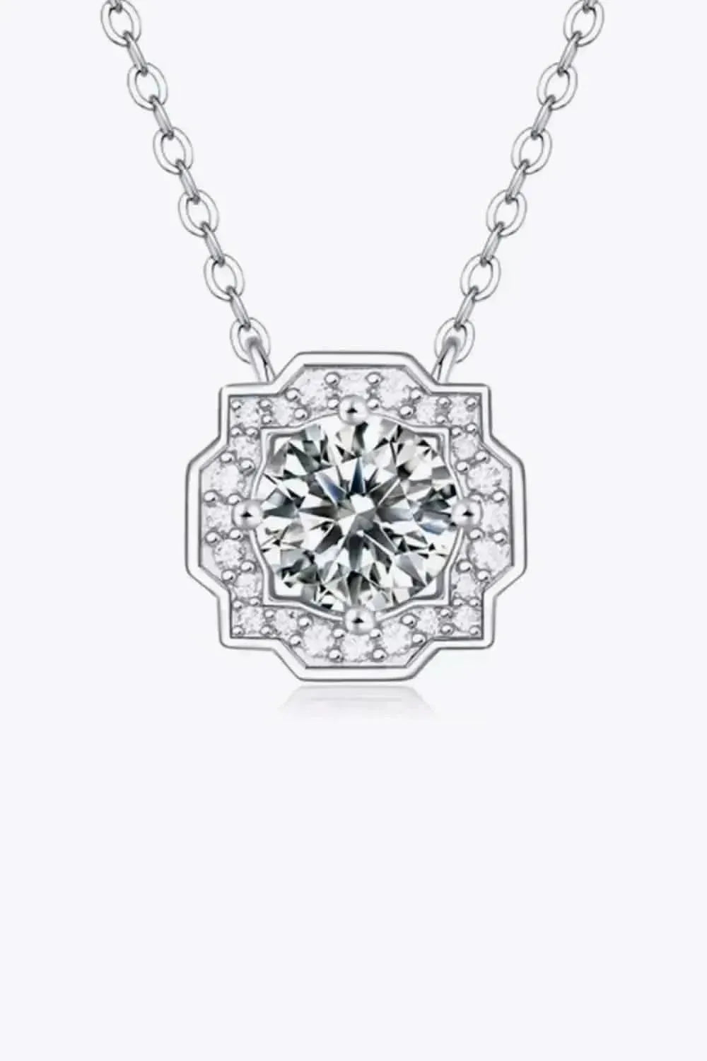1 Carat Moissanite Flower Shape Pendant Chain Necklace - Bad Moms Club