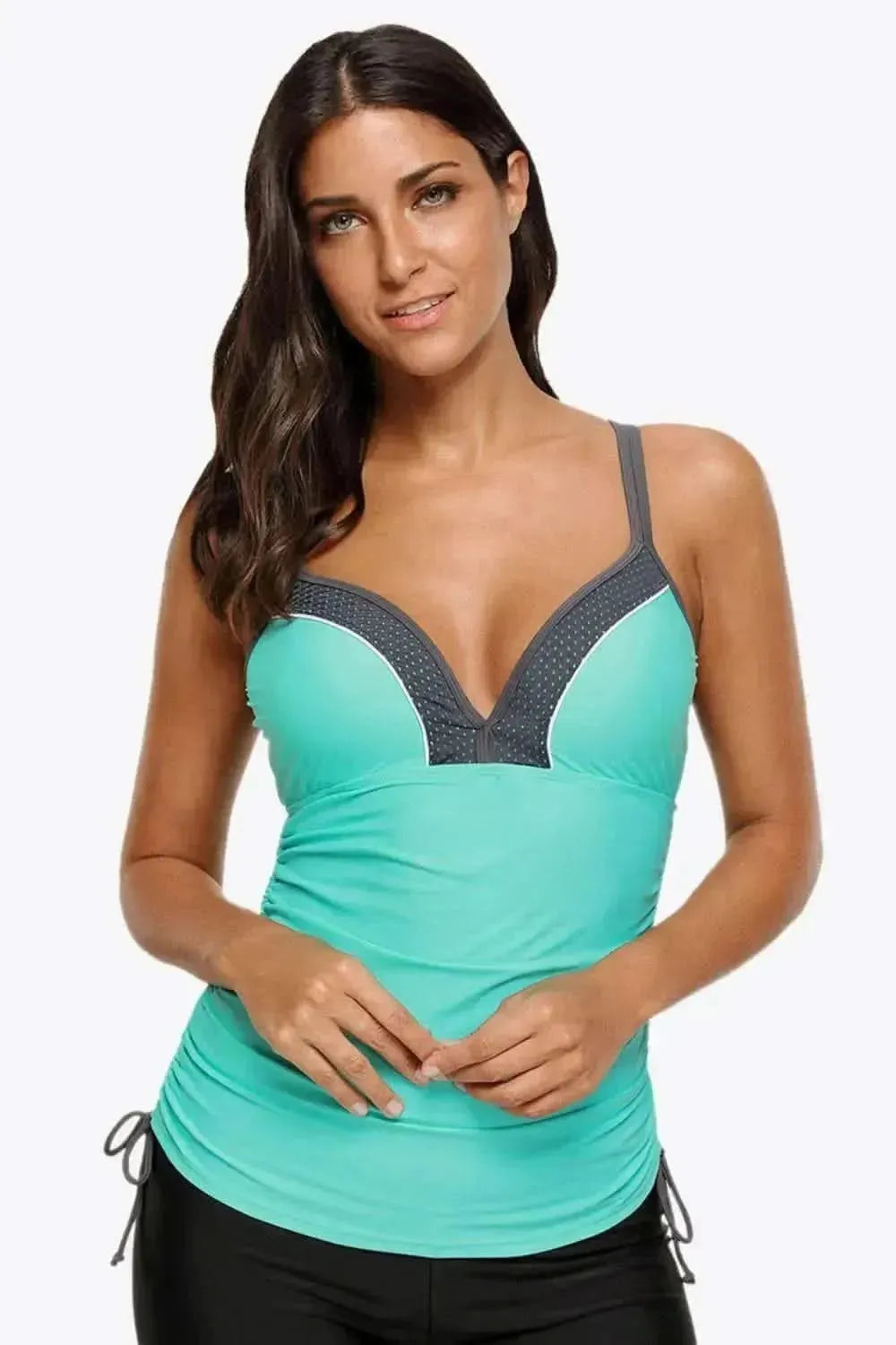 Contrast Sweetheart Neck Swim Cami - Bad Moms Club