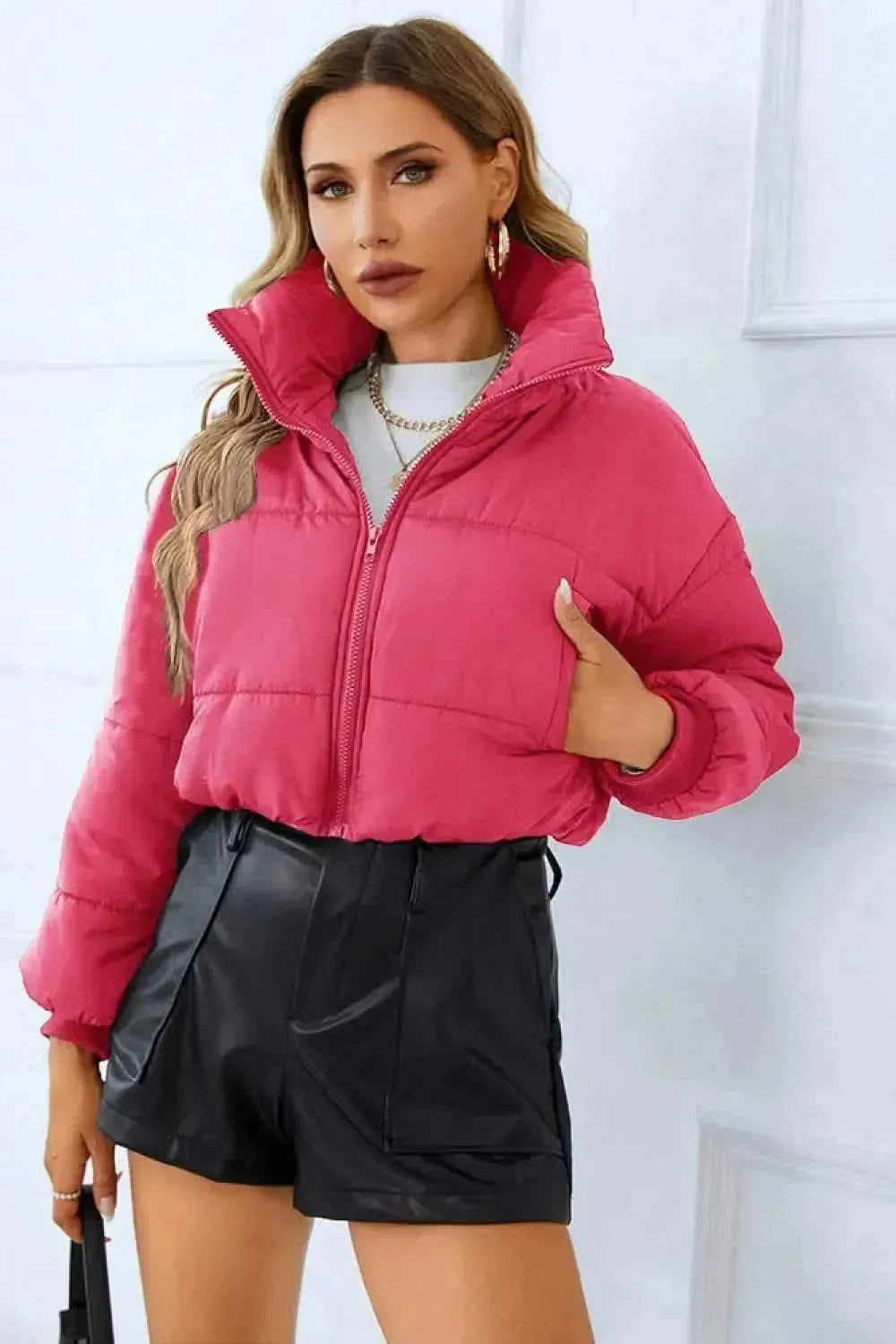 Zip-Up Winter Coat with Pockets - Bad Moms Club