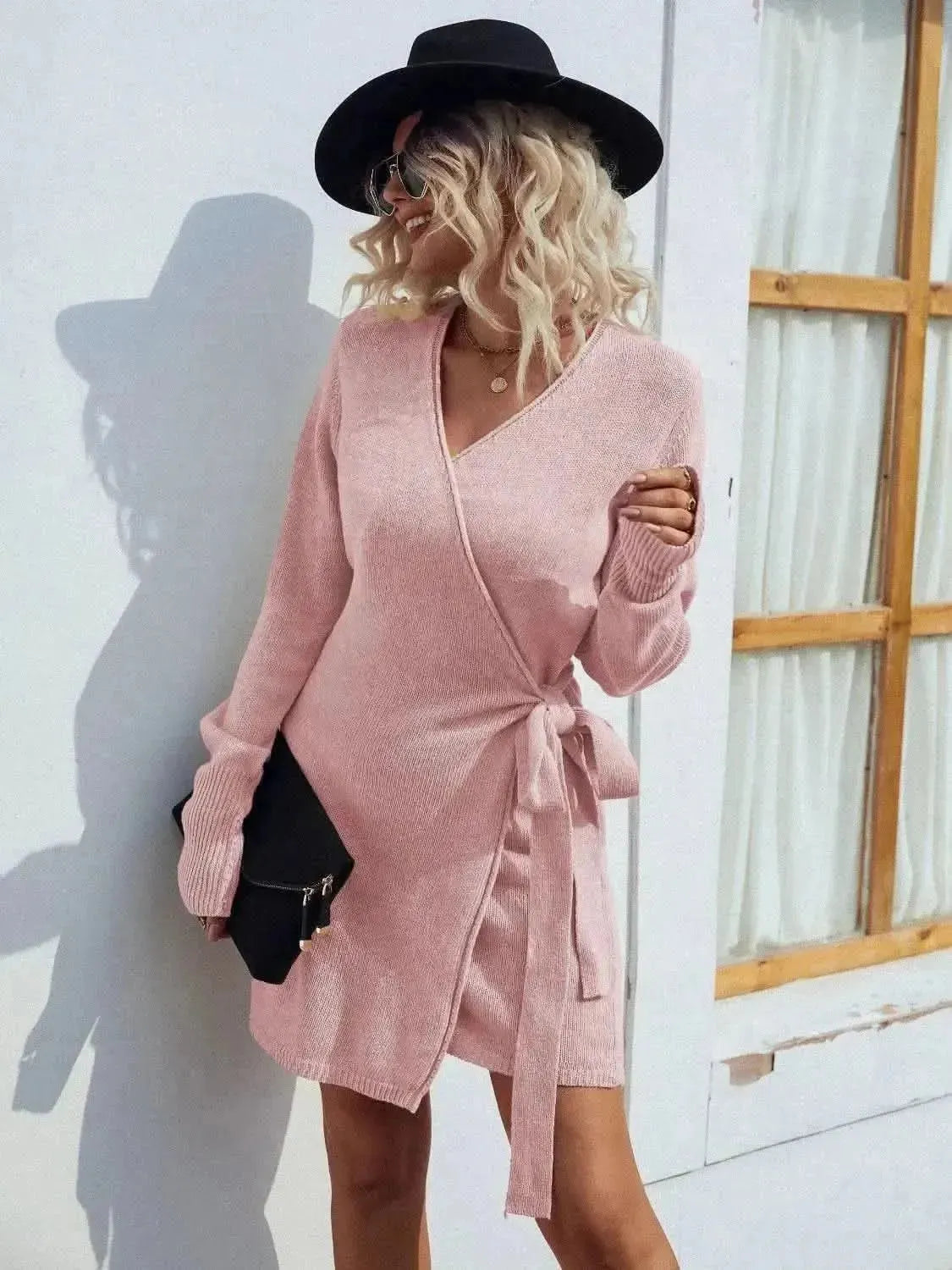 Tied Open Front Long Sleeve Cardigan - Bad Moms Club