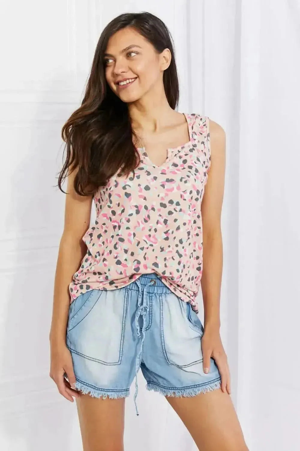 Heimish Full Size Printed Sleeveless Top - Bad Moms Club