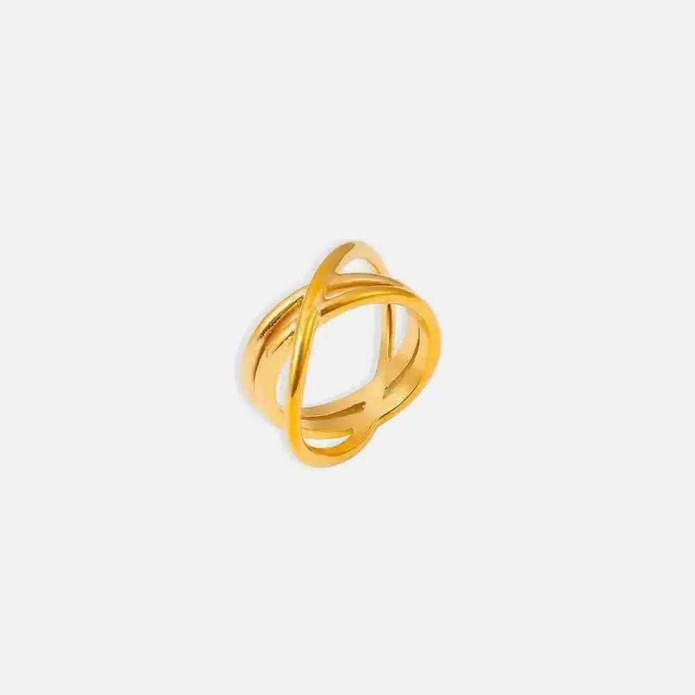 18K Gold-Plated Crisscross Ring - Bad Moms Club