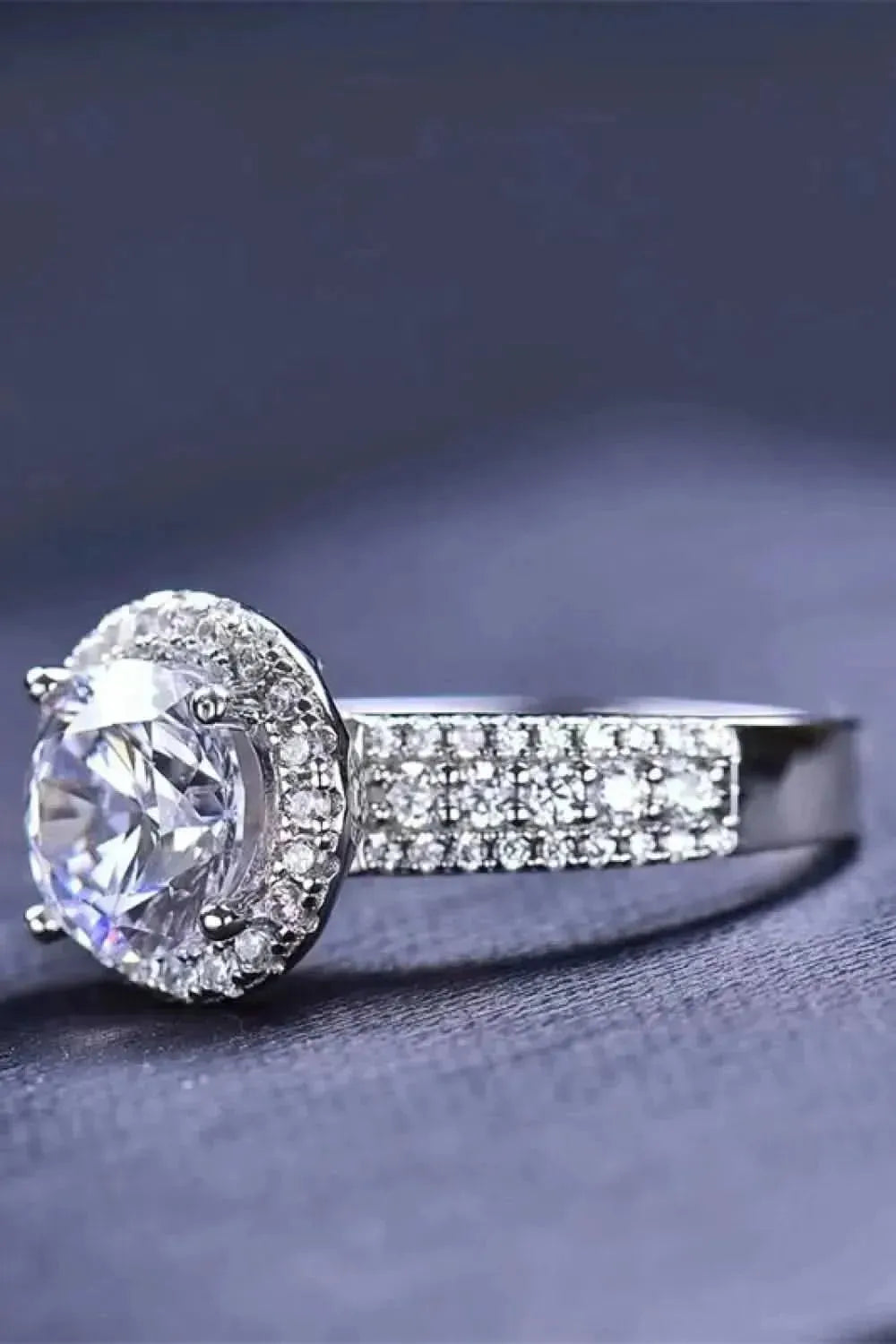 Four-Prong 2 Carat Moissanite Round Ring - Bad Moms Club