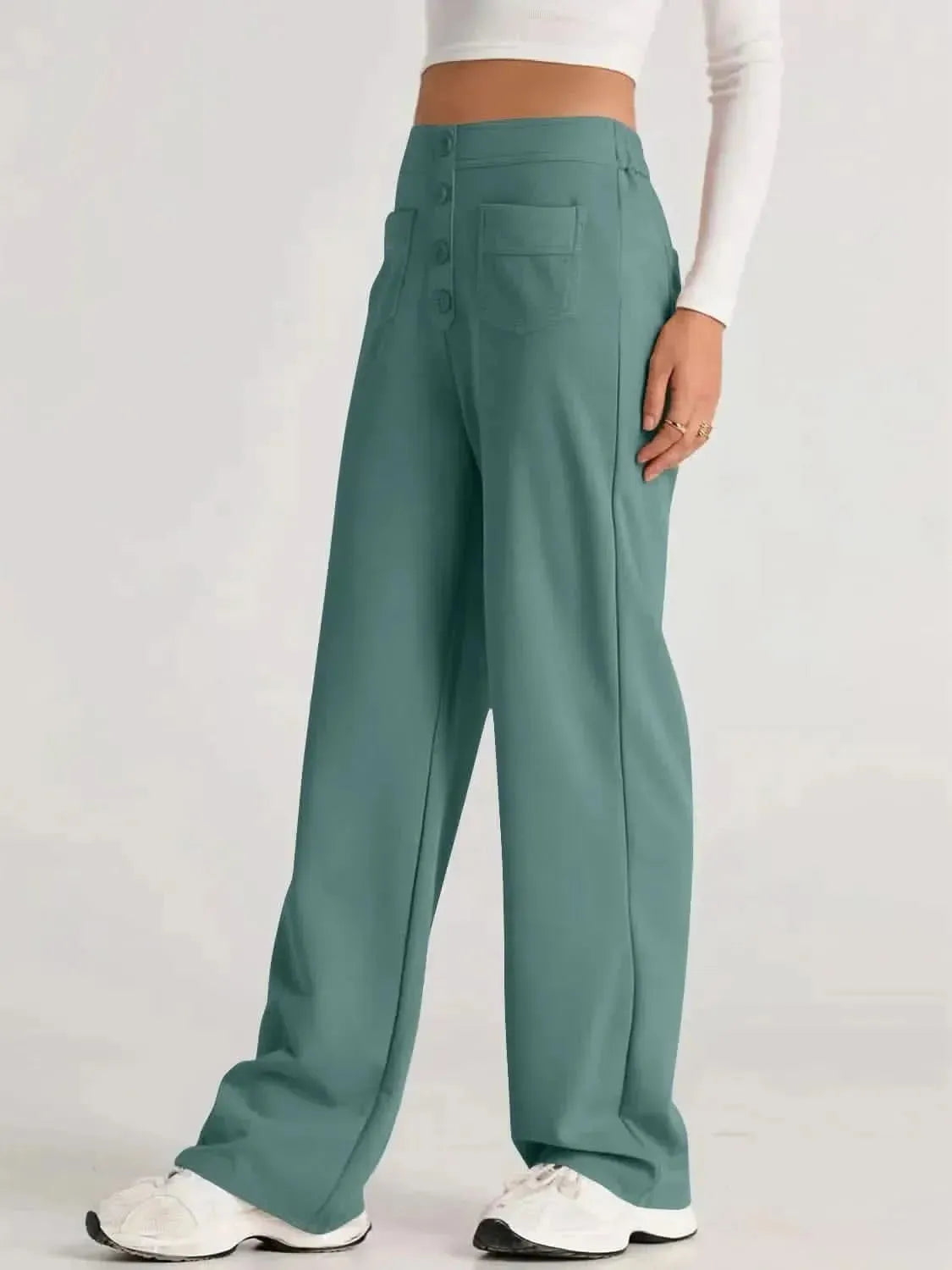 High Waist Wide Leg Pants - Bad Moms Club
