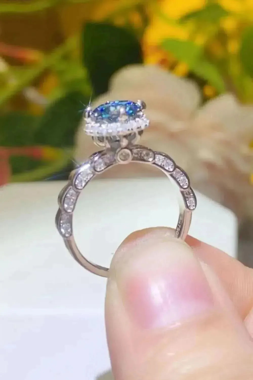 925 Sterling Silver 1 Carat Moissanite Cluster Ring - Bad Moms Club