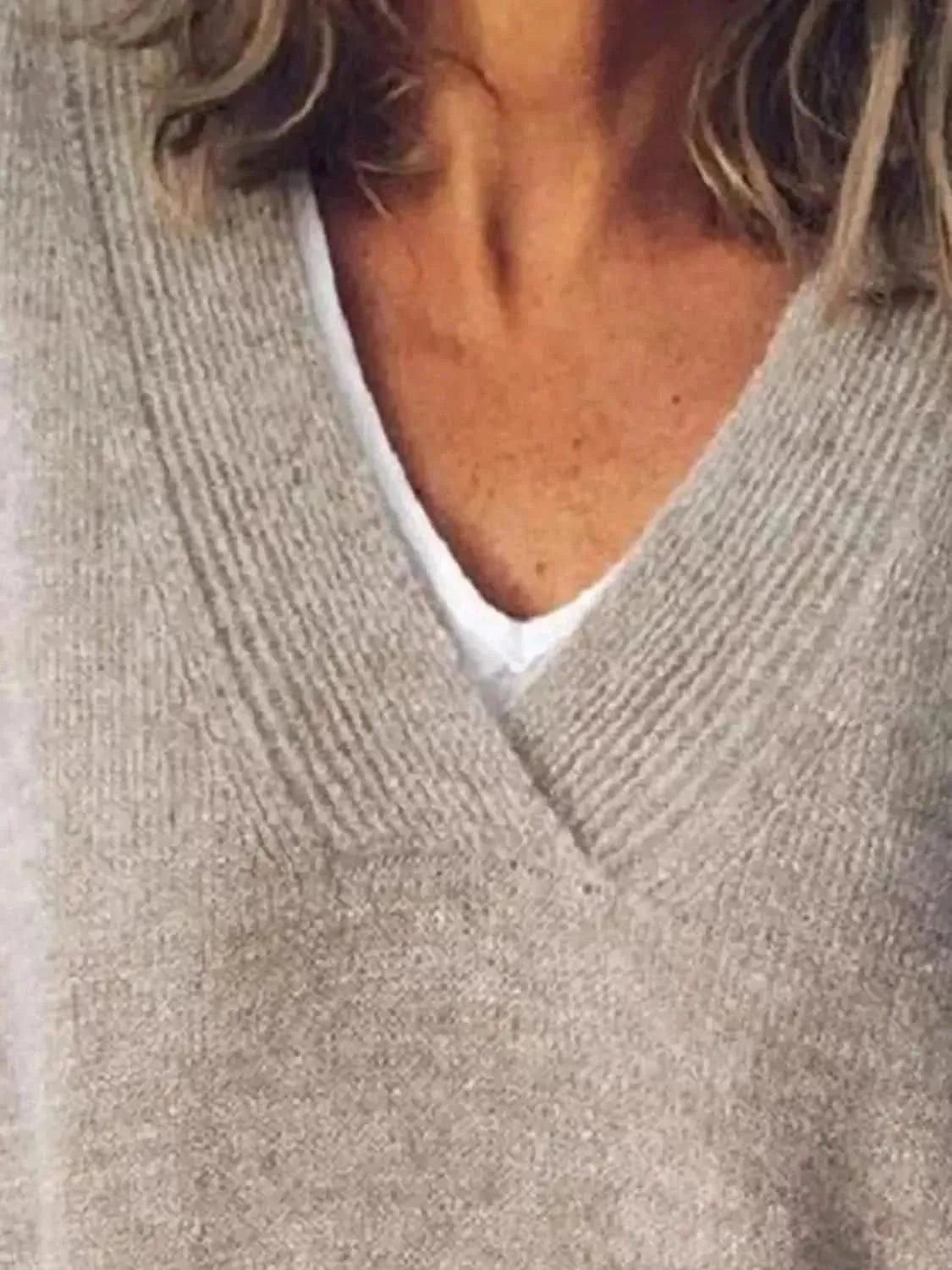 V-Neck Dropped Shoulder Sweater - Bad Moms Club
