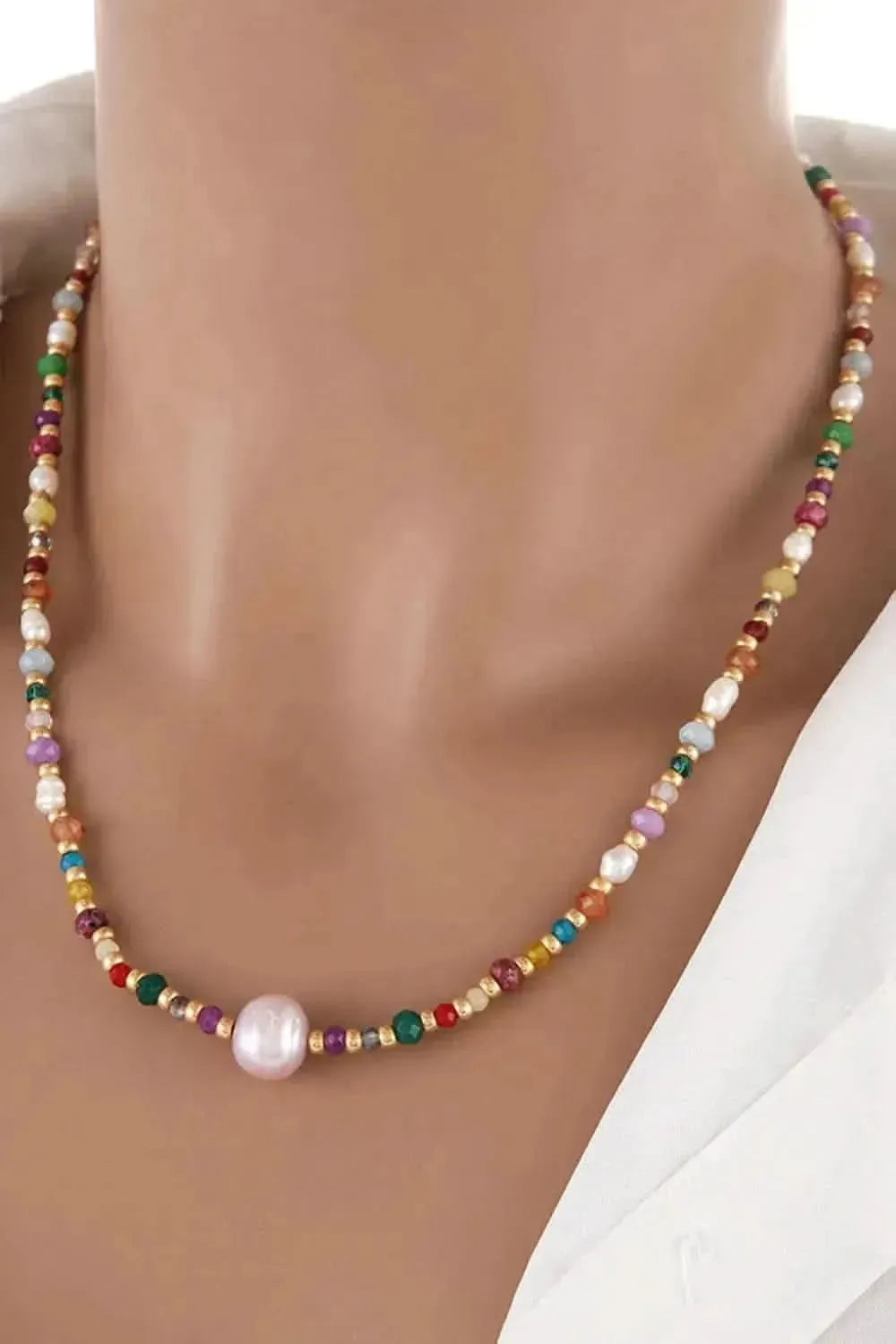 Multicolored Bead Necklace - Bad Moms Club