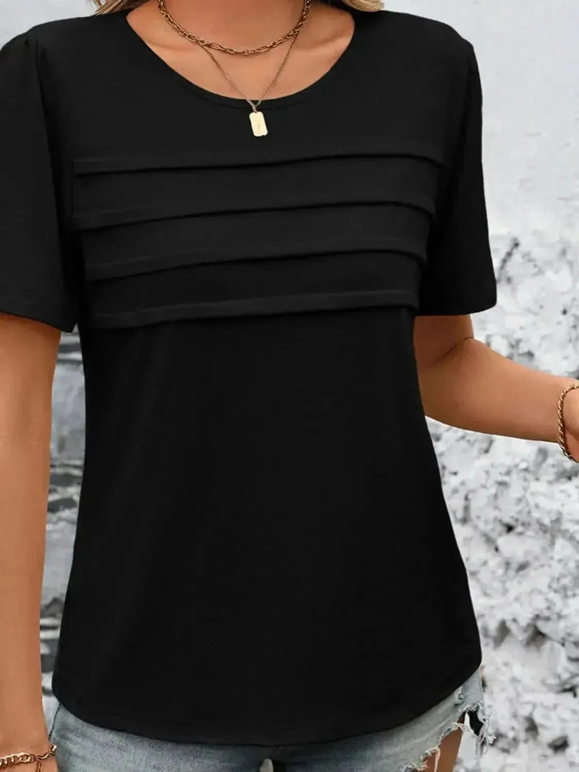 Ivy Lane Round Neck Short Sleeve Top - Bad Moms Club