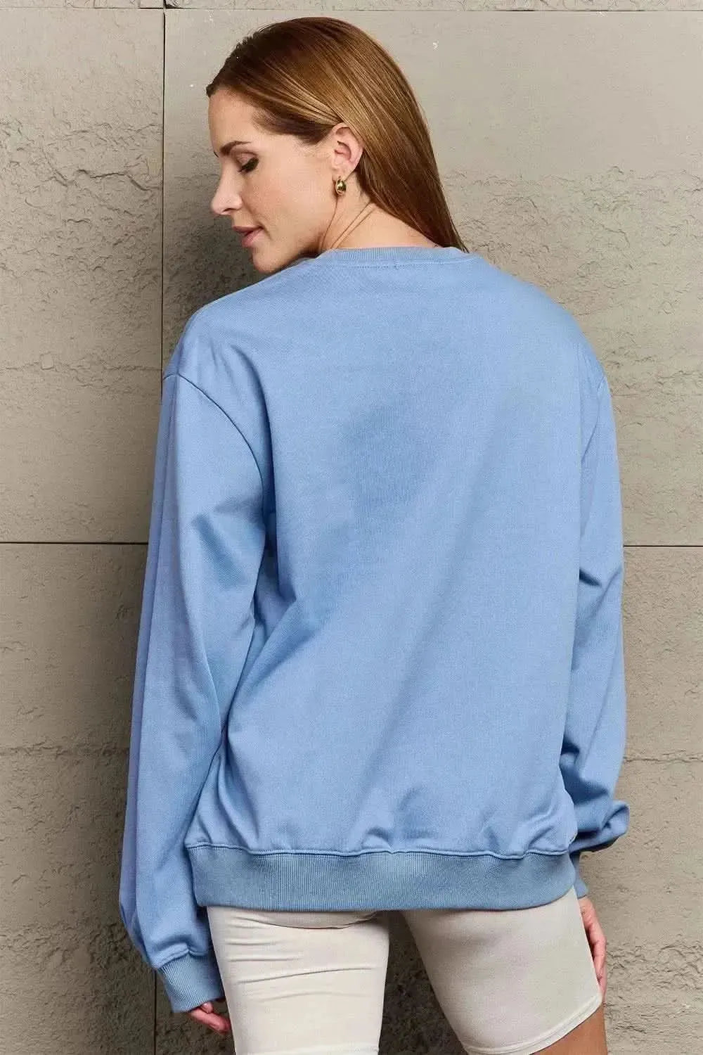 Simply Love Full Size Graphic Dropped Shoulder Sweatshirt - Bad Moms Club